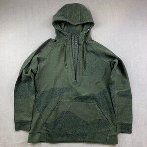 Gymshark Mens Sweater Large Green Camo 1/2 Zip Hoodie Long Sleeve Pullover Gym